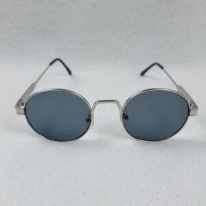 Pull & Bear Sunglasses 4894 Silver Black Retro 49-21-145 Shades Y2K Bikercore